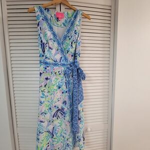 Lilly Pulitzer Shaylee Midi  White  Shell Beach Size 10